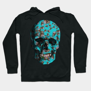 Happy Skull Random Pattern  (Blue) Hoodie